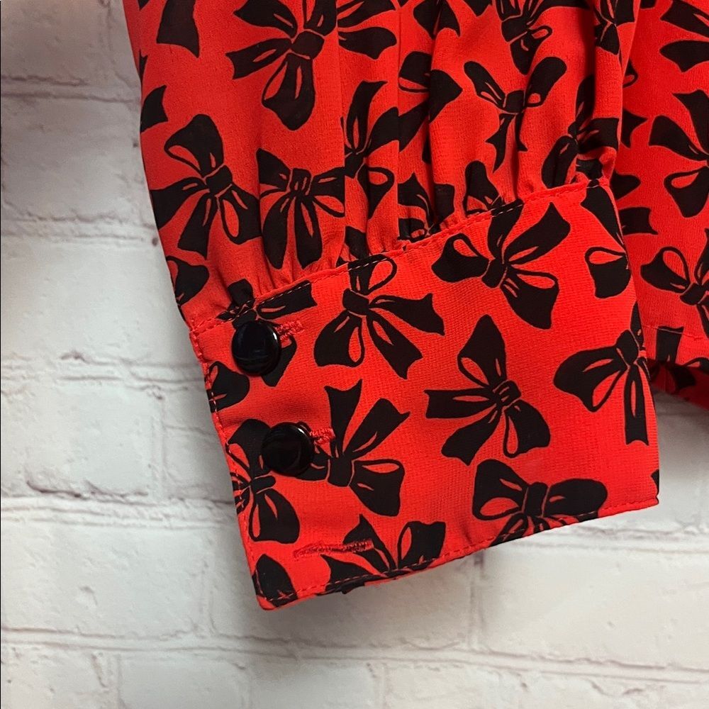 Vintage Josephine Red and Black Bow Blouse - Picture 4 of 10